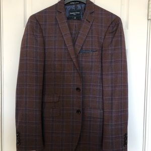 Paisley & Gray Maroon Plaid 3-Piece Suit